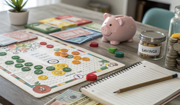 a-board-game-with-colorful-pieces-resembling-coins-2