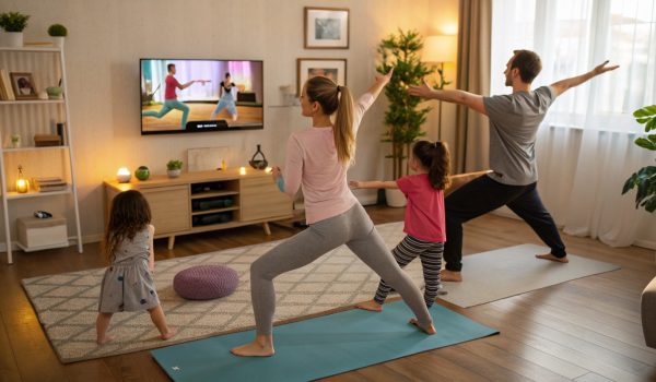 a-family-of-four-doing-yoga-in-their-living-room-w