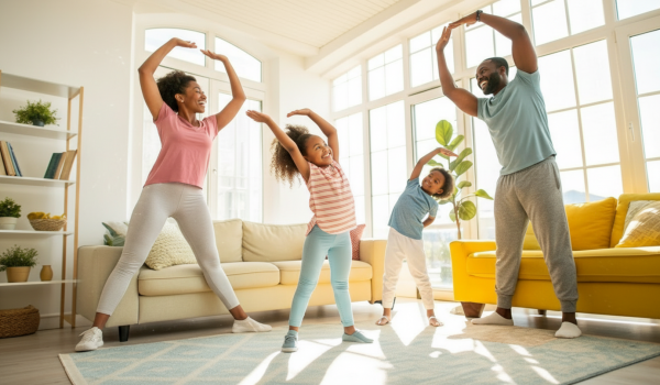 a-family-stretching-together-in-a-bright-living-ro