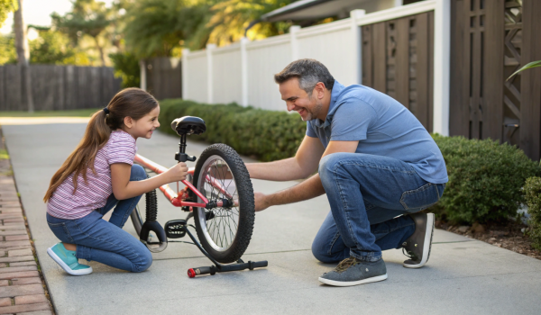 a-father-and-daughter-fixing-a-bike-together-in-th