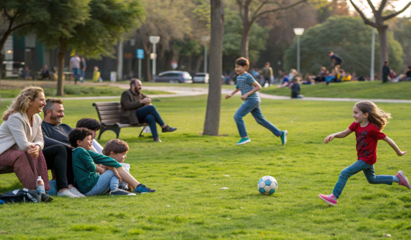 a-group-of-kids-playing-soccer-at-the-park-while-p