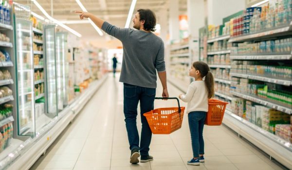 a-parent-and-child-walking-through-a-grocery-store